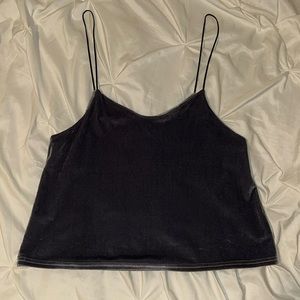 Dark grey velvet top